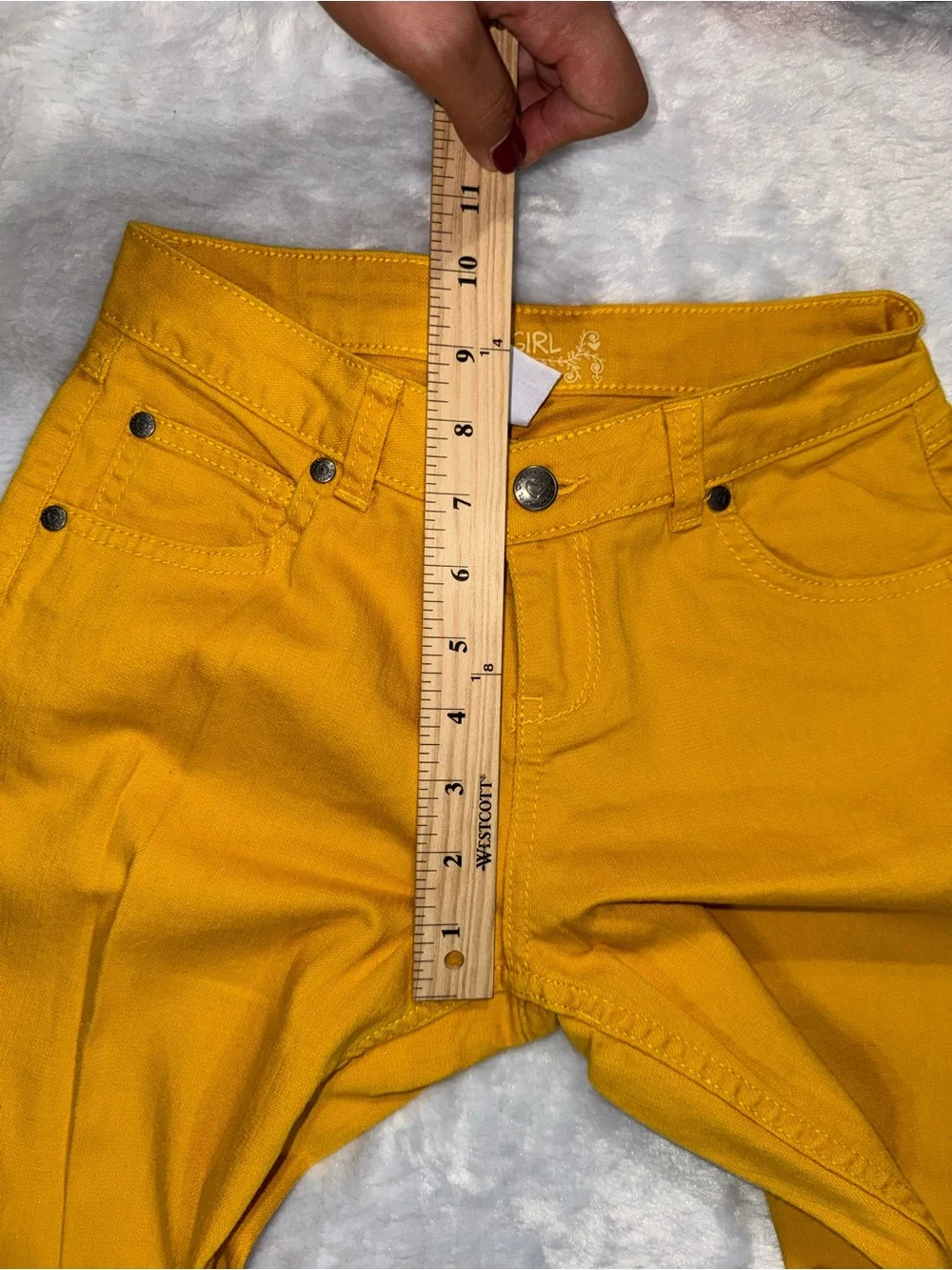 total girl Mustard Yellow Slim Straight Jeans